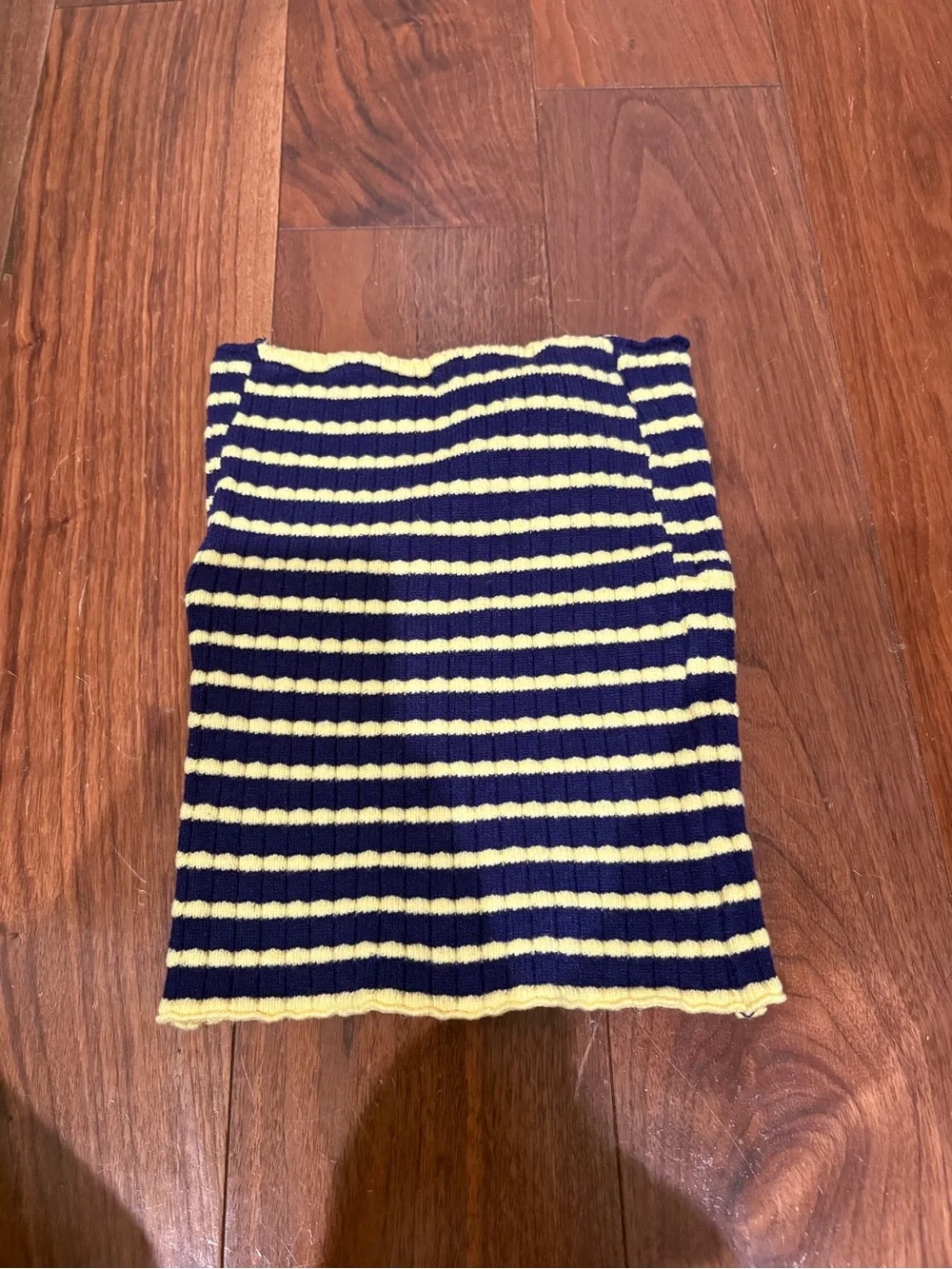 Striped Navy and Yellow tube top